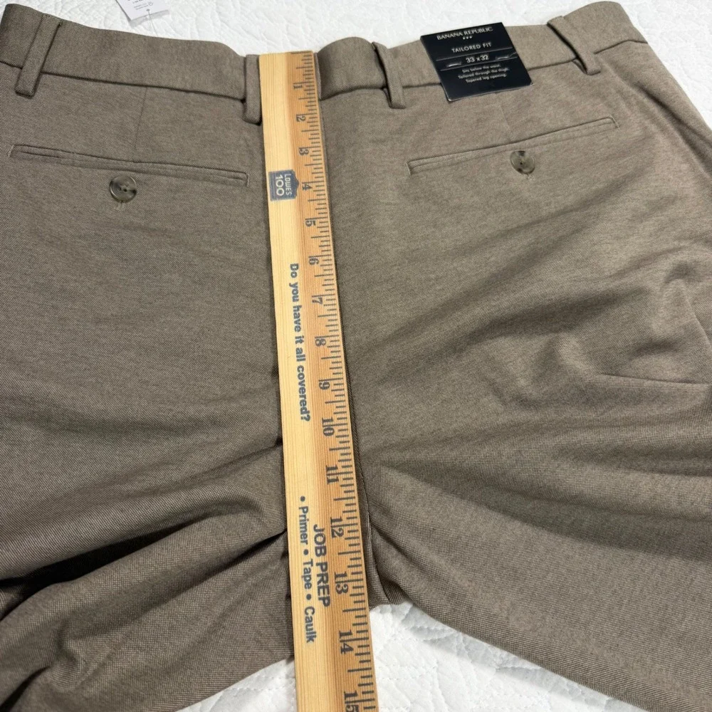 Banana Republic‎ Tailored Fit Mens Dress Pants 33x32 (34x29.5) Tapered Leg Taupe